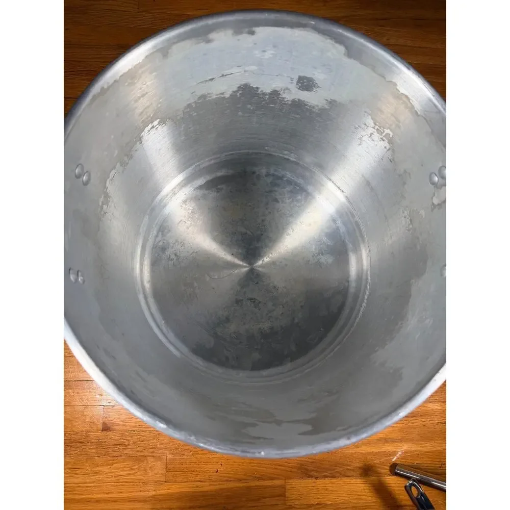 Large Aluminum Stock Pot with Lid and Steamer Insert Commercial Size